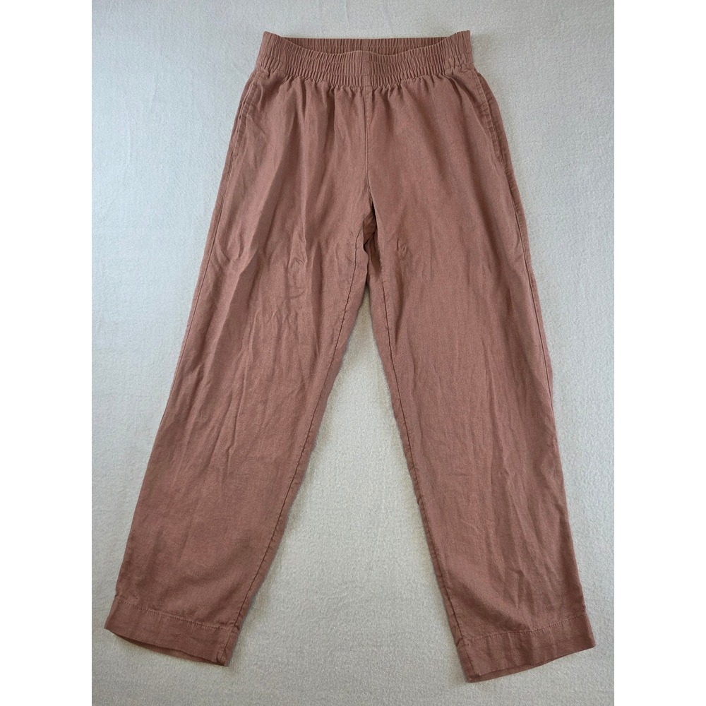 Old Navy Womens High Rise Straight Linen Blend Pants Warm Taupe XS 683251-02